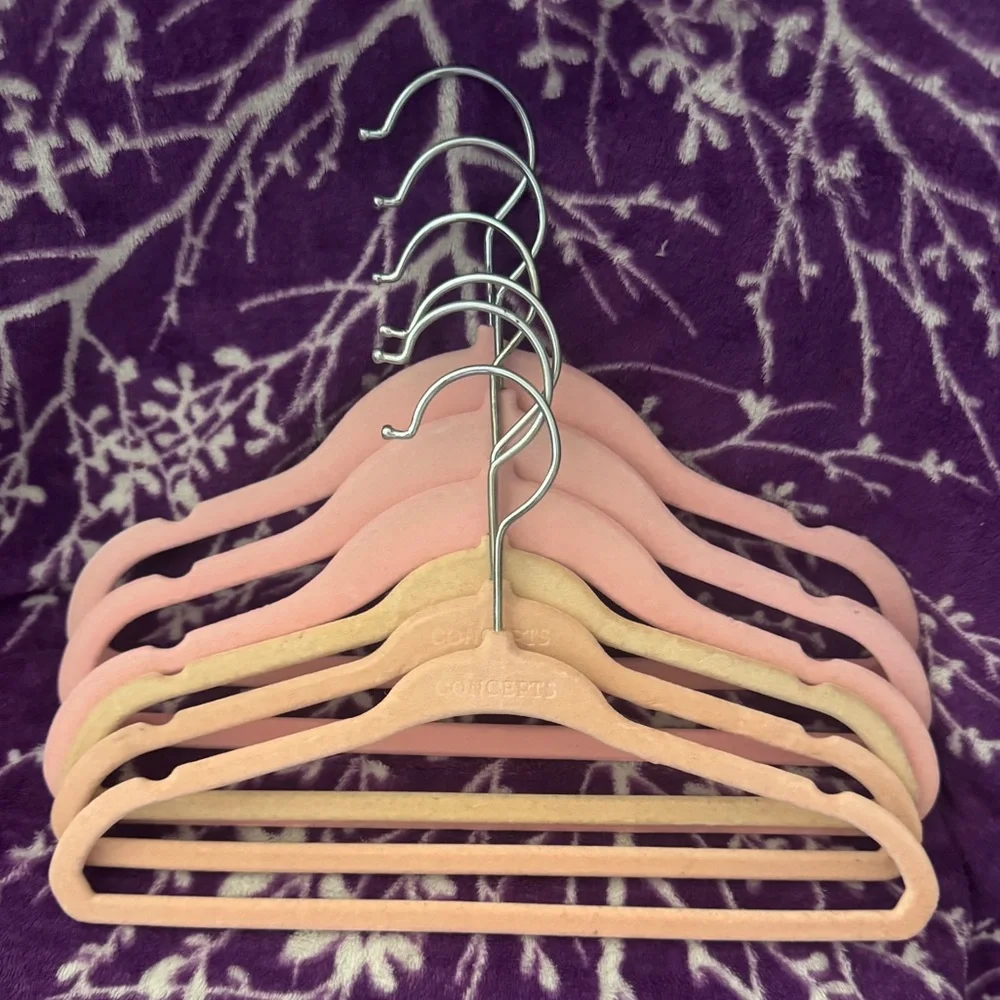Set of Pink Velvet Hangers